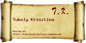 Tuboly Krisztina névjegykártya