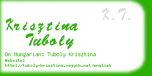 krisztina tuboly business card